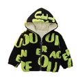 thumbnail image 3 of Ajziojiro Baby Boys Winter Plush Warm Outwear Toddler Autumn Thick Plush Full Print Monogrammed Coats Hooded Fuzzy Zipper Outerwears 9 Months-5 Years, 3 of 8