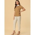 thumbnail image 2 of INSPIRE CHIC Women's Peter Pan Collar Puff Short Sleeve Tops, 2 of 5