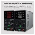 thumbnail image 4 of Adjustable DC Power Supply 30V 10A 60V5A Lab Bench Power Supply Laboratory Stabilized Power Supply Voltage Regulator Switch ,Safe Reliable to Use, 4 of 7