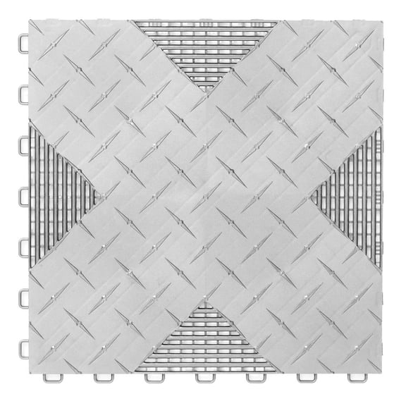 Flooring Inc Vented Diamond 17" W X 17" L X .65" W Polypropylene Garage Tiles (1 Tile/ 2 sq.ft)