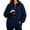 Navy, variant on Women's Cat Dog Pet Pouch Hoodie, Quarter Zip Pullover Sweatshirt with Kangaroo Pocket and Long Sleeves