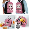 thumbnail image 2 of Jeiento Cute Cat Backpack for Girls 6-8 8-10 Kids Backpack with Lunch Box 4-IN-1 Set Cute School Bag for Elementary Kindergarten Preschool 17 Inch Child Bookbag Satchel Pink, 2 of 7