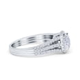 thumbnail image 5 of Halo Round Accent Dazzling Ring CZ 925 Sterling Silver Size 6, 5 of 6