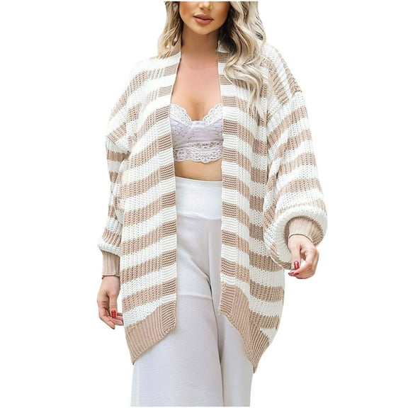 Fesfesfes Women's Loose Sweater Cardigan Long Sleeve Knit Cardigans Slouchy Oversized Cardigan Sweaters Coat or