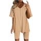 thumbnail image 1 of Blusas para las Mujeres Casual Impreso Cuello en V Manga Corta Blusa Pantalones Cortos, Conjuntos de Ropa para las Mujeres, 1 of 5