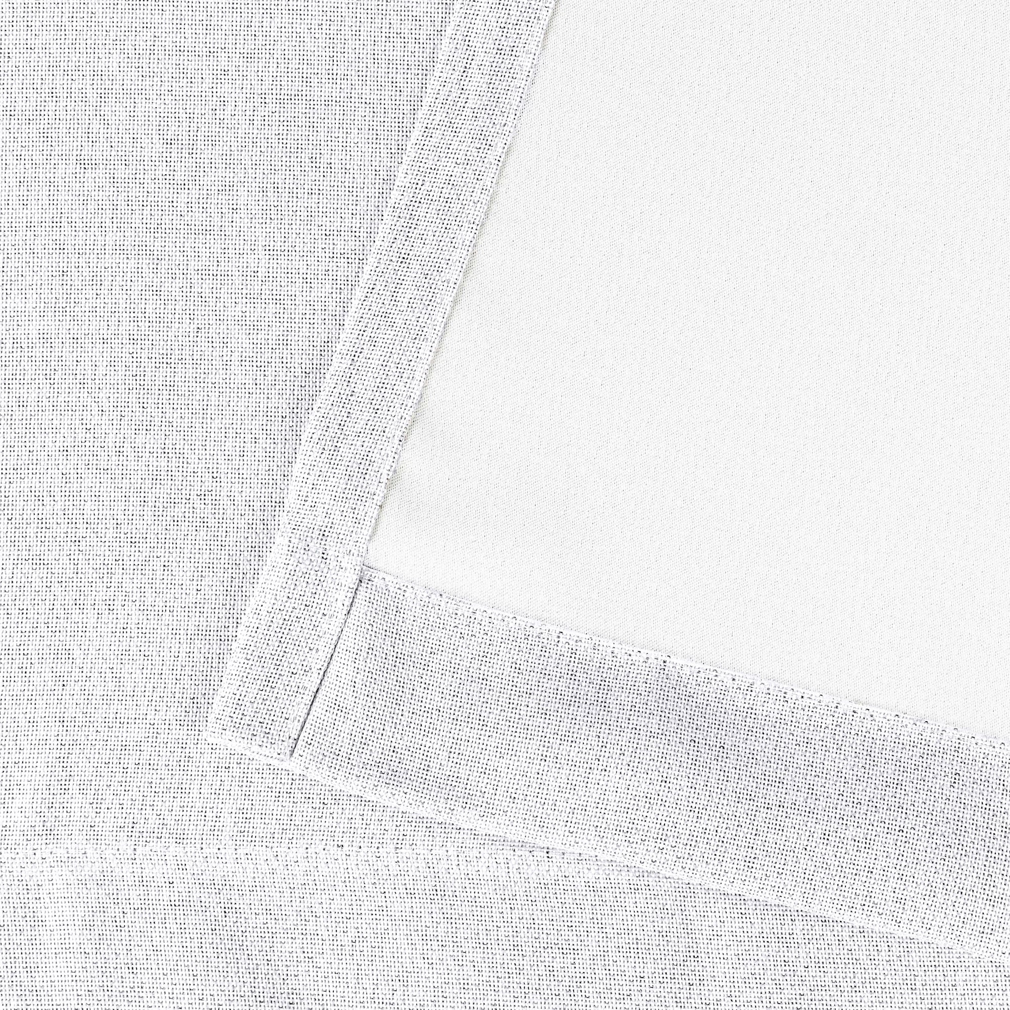 Superior Linen Blackout Curtains Set of 2, Grommet Header Curtain Panel Pair, Snow White, 52"W x 63"L
