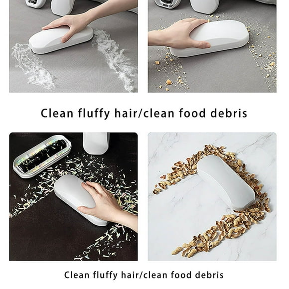Becaristey Carpet Dust Brush Crumble Pet Hair Clothes Bedside Table Sweeper Roller White 1Set