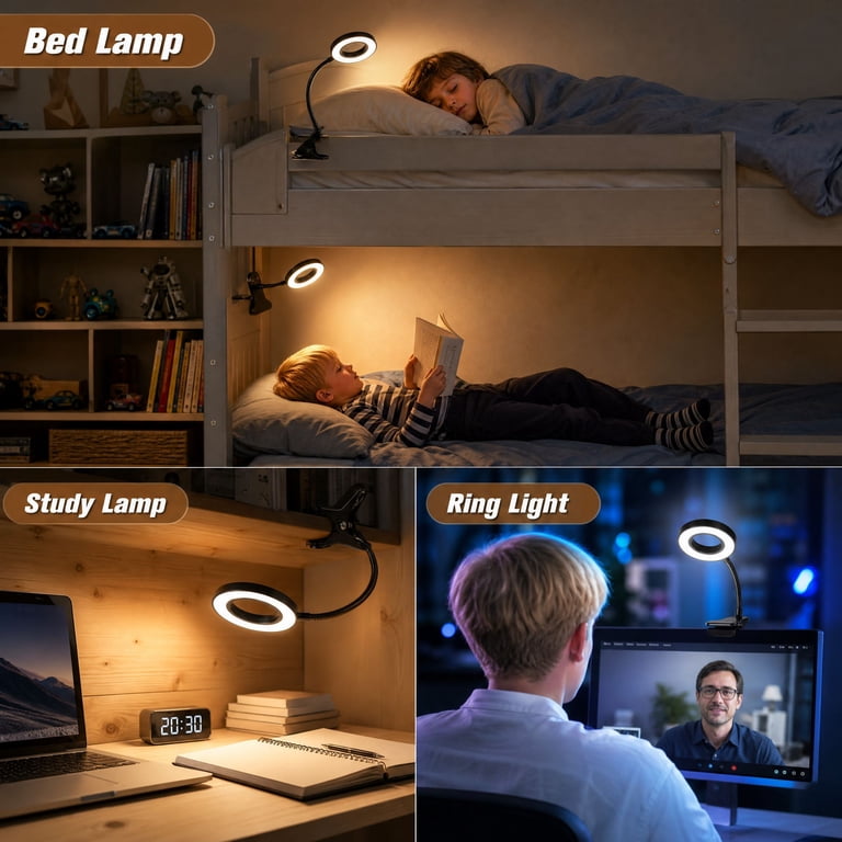 IJIL LED Clip Desk Lamp, 3 Color Modes & 10 Brightness photo 8