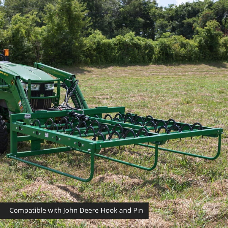 Titan Attachments Hay Bale Grapple Accumulator fits John Deere Tractors,  Carries 8 Hay Bales with 2 Strings 