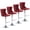 Burgundy-Silver Leg, variant on HUMEHA Set of 4 Swivel Barstool Gray Black Leg Adjustable 25-33"