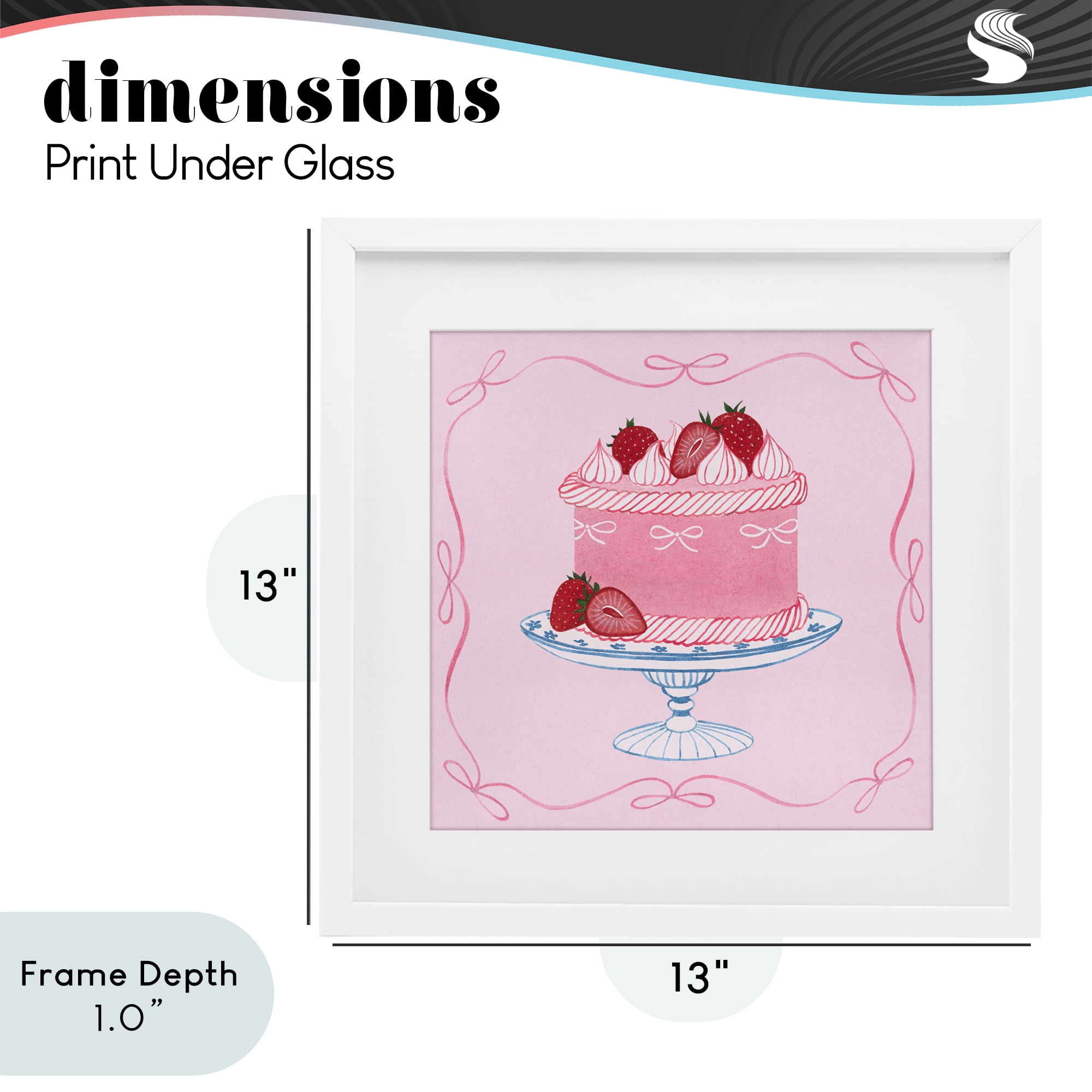 Stupell Industries Pink Strawberry Cake White Framed Print Under Glass, design by Grace Popp