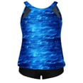 thumbnail image 5 of Aboser Women's High Waisted Tankini Swimsuits High Neck Swim Top with Boyshorts Bathing Suit Two Piece Tummy Control Swimwear Summer Beach Tankini Sets Blue L, 5 of 5