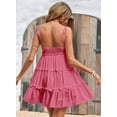 thumbnail image 4 of Womens Summer Dresses Wedding Guest Dresses Beach Sundresses Spaghetti Strap Flowy Boho Dress Deep Pink XL, 4 of 6