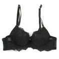 thumbnail image 3 of Lovebay Ladies Lace Gathered Bra Set,Push-up Bralette+Panty Lingerie Suit,Black,B Cup, 3 of 3