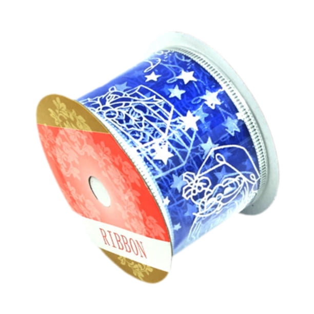 Cinta decorativa navideña 2024, 9 m de largo y 5 cm de ancho, ideal para envolver regalos. Azul