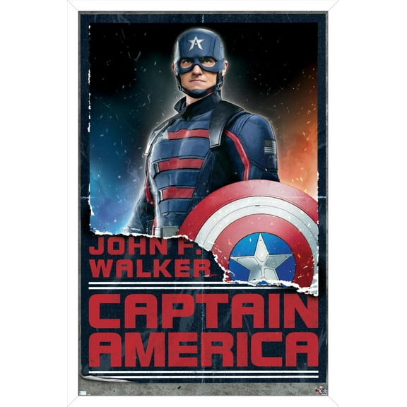 Marvel Falcon and Winter Soldier - John F. Walker Wall Poster, 14.725" x 22.375", Framed