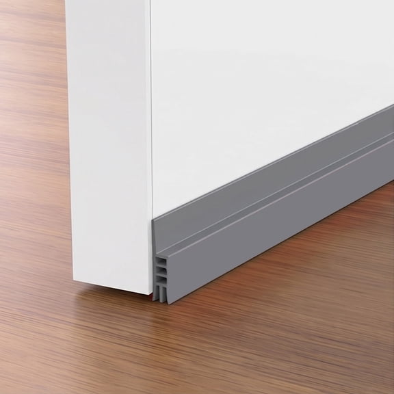 QuanTara 39" Under Door Draft Stopper - Heavy Duty PVC Door Sweep, Soundproof & Wind Blocking Weather Stripping, Energy Saving Door Gap Filler for Bedroom, AC Room & Windows (Gray)