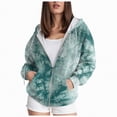 thumbnail image 2 of Towmus Women's Tie-Dye Zip-Up Hoodie With With Pocket Drawstring Gradient Hoodies Long Sleeve, XS-6XL, 2 of 6