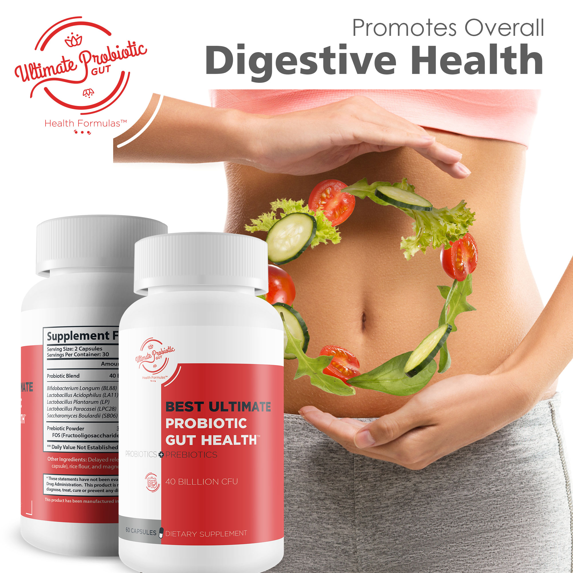 Buy Best Ultimate Probiotic Gut Health Top Formula 40 Billion Cfu Probiotics & Prebiotics