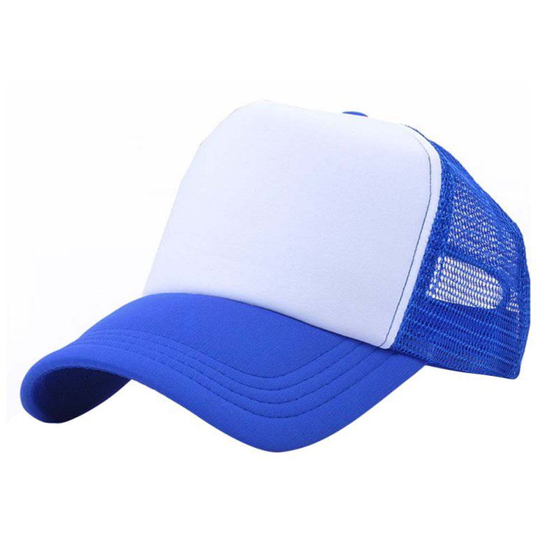 Men Women Trucker Mesh Hat Snapback Blank Baseball Cap Adjustable Solid Color 