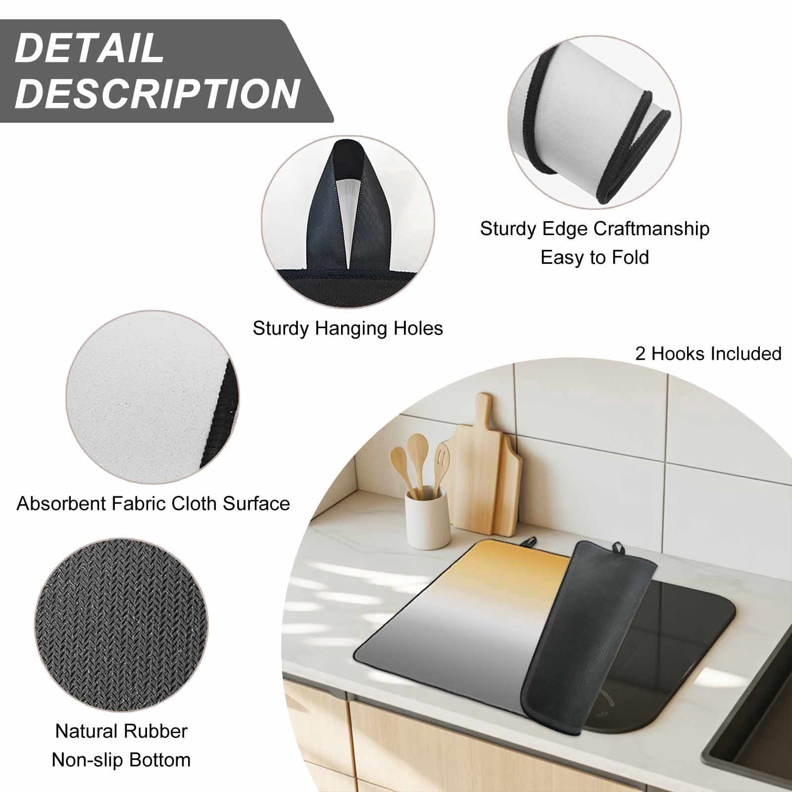 Color Gradient Pattern Stove Top Cover for Electric Stove, Heat-proof & Non Slip Glass Top Stove Cover Protector, Kitchen Flat Cooktop Rubber Mat 24x21 Inches