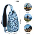 thumbnail image 5 of Crossbody Sling Backpack for Women Men Sea Animals Blue Striped Shoulder Sling Crossbody Casual Chest Bag for Travel Sports Running Hiking, 5 of 6