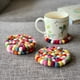 thumbnail image 1 of Felt-Ball-Coasters Set, Felt-Coasters, Wool Felt-Coaster, Felted-Coaster, Rainbow-Coaster, Tea-Coaster, Gift For Her, Holiday Gift, 1 of 4