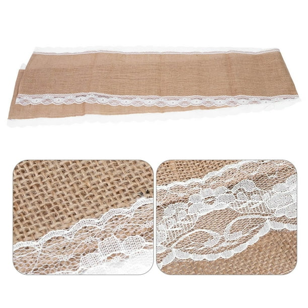 Decoración de mesa Jadeshay camino de mesa de Tela de yute Mantel de mayor durabilidad