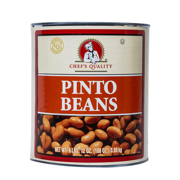Chef’s Quality Pinto Beans, Premium Cooked Pinto Beans in Water, 108 oz Can