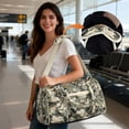 thumbnail image 2 of Garronmavis Camo Duck Print Large Quilted Duffle Bag Lightweight Weekender Bag Overnight Carry On Bag with Luggage Sleeve for Travel, Gym, 2 of 7