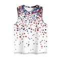 thumbnail image 4 of VKOYWKM American Flag Tank Tops Women 4th of July Patriotic Tank Shirts Independence Day Star Stripe Graphic Tanks Crew Neck Loose Red White and Blue Shirts, 4 of 4