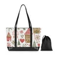 thumbnail image 7 of FORMRS Canvas Laptop Tote Bag for Women with 15.6" Computer Compartments Shoulder Handbag, Brown Nordic Christmas House, 7 of 7
