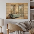 thumbnail image 2 of Designart "Vintage Tile Bathroom I" Bath & Laundry Print on Natural Pine Wood, 2 of 5
