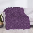 thumbnail image 3 of Honeii Retro Florals Purple print throw blanket, crafted from cozy cotton flannel, offers versatile home decor as a bedding suitable for all seasons.-50"x40", 3 of 6