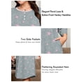 thumbnail image 4 of SHOWMALL Women's Plus Size Nightgowns 3/4 Sleeve Sleepwear Button Down Sleep Dress with Pockets XL-5XL, 4 of 7