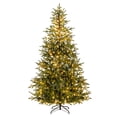 thumbnail image 1 of Gymax 7 FT Pre-Lit Artificial Christmas Tree Hinged Xmas Tree w/ 300 Warm White & Multicolored LED Lights, 1 of 10