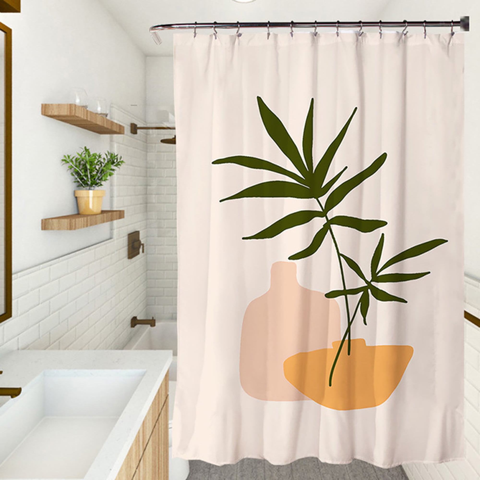 Modern Abstract Fabric Stall Shower, Two Part Shower Curtain