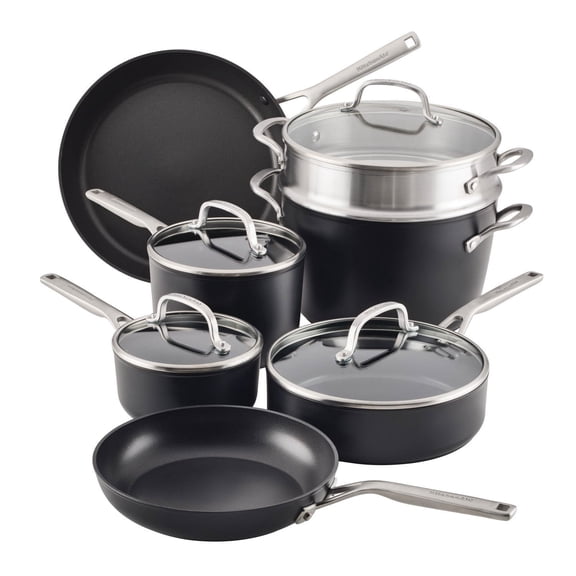11-Piece Hard Anodized Induction Nonstick Cookware Set Pots Pans Kitchen Use