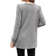 thumbnail image 4 of SLADYGLO Women Crew Neck Puff Long Sleeve Knitted Ribbed Sweatshirt With Pockets, 4 of 4