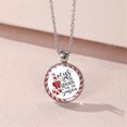 thumbnail image 4 of Christmas Necklace Vintage Glass Christmas Tree Santa Elk Crutch Pendant Necklace Crystal Embossed Christmas Necklace Sweater Chain Holiday Jewelry for Women, 4 of 5