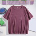 thumbnail image 2 of ‌Drses ‌Women's Oversized Solid Color Crew Neck T-Shirts Loose Fit Summer Basic Tees for Casual & Workout Streetwear, 2 of 7