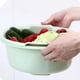 thumbnail image 5 of Yhmxh Utensilios de cocina Cesta de plástico doble para lavavajillas, cesta de drenaje, cesta de cocina, frutero para el hogar, cuenco redondo multifuncional para lavavajillas, cesta de frutas, 5 of 6