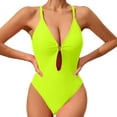 thumbnail image 3 of Cathalem Plus Size One Piece Swimsuit Tummy Control Women's One Piece Swimsuit Tummy Control Swimwear(Yellow,L), 3 of 5