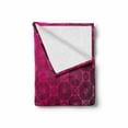 thumbnail image 2 of Magenta Soft Flannel Fleece Throw Blanket, Medieval Style Endless Bound Square Shaped Striped Middle Age Damask Motifs Print, Cozy Plush for Indoor and Outdoor Use, 60" x 80", Magenta, by Ambesonne, 2 of 6