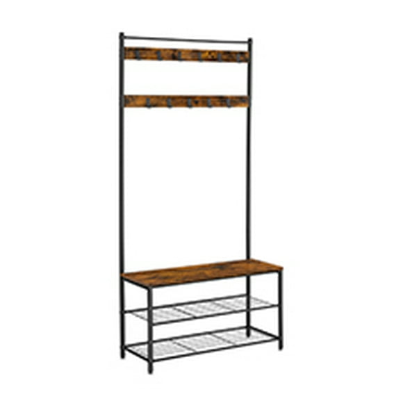 VASAGLE Entryway Coat Rack with Shoe Bench, Shoe Rack with Hall Tree