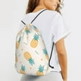 thumbnail image 6 of XMXT Waterproof Gym Bag, Tropical Pineapple Print Drawstring Backpack for Men, m Beige, 6 of 8