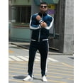 thumbnail image 2 of BUYJYA Men's Velour Tracksuit Set Velvet Sweatsuit Jogging Suits Full Zip Casual Jackets Pants 2 piece Warm Outfit Athletic Workout, 2 of 6