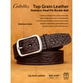 thumbnail image 6 of Catelles Men's Premium Brown Leather Belt - Stainless Steel Pin Buckle, Durable and Stylish, Provided by Box, Fits Waist 44 In, Width 1.5 In (3.8 cm), 6 of 10