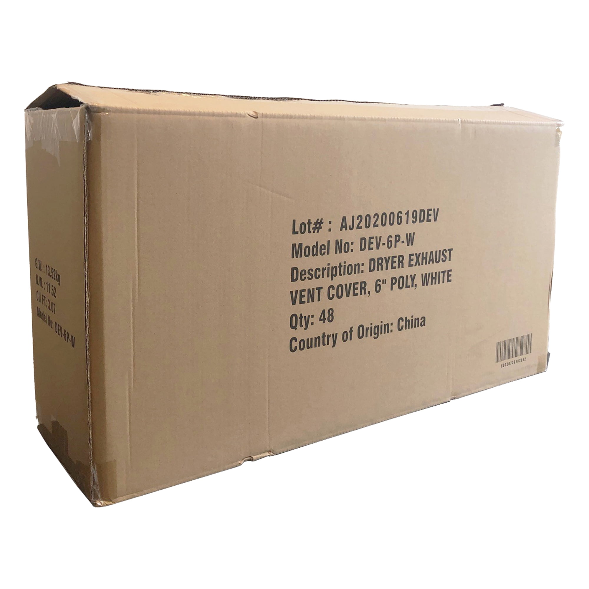 Hy-Guard DEV-6P-W 6" Plastic White Dryer Exhaust Ventguard (Case of 12)