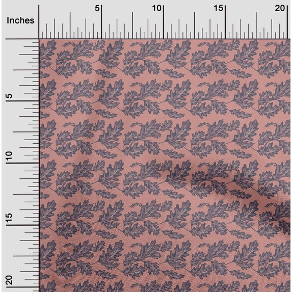 oneOone Cotton Poplin Twill Rose Pink Fabric Leaves Craft Projects Decor Fabric Printed By The Yard 56 Inch Wide